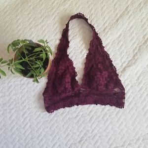 🍁3 for 20🍁Maroon Lace Halter Bralette